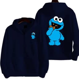 Cookie Monster Women Zipper Hoodie Cartoon Anime Spring Autumn Men Sweatshirt 2026 New Fashion Couple Jackets Coats