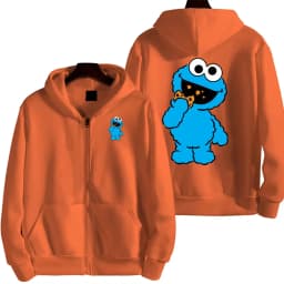 Cookie Monster Women Zipper Hoodie Cartoon Anime Spring Autumn Men Sweatshirt 2026 New Fashion Couple Jackets Coats