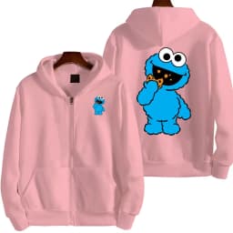 Cookie Monster Women Zipper Hoodie Cartoon Anime Spring Autumn Men Sweatshirt 2026 New Fashion Couple Jackets Coats