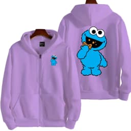 Cookie Monster Women Zipper Hoodie Cartoon Anime Spring Autumn Men Sweatshirt 2026 New Fashion Couple Jackets Coats