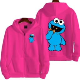 Cookie Monster Women Zipper Hoodie Cartoon Anime Spring Autumn Men Sweatshirt 2026 New Fashion Couple Jackets Coats