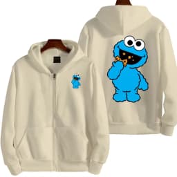 Cookie Monster Women Zipper Hoodie Cartoon Anime Spring Autumn Men Sweatshirt 2026 New Fashion Couple Jackets Coats