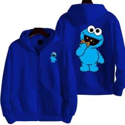 Cookie Monster Women Zipper Hoodie Cartoon Anime Spring Autumn Men Sweatshirt 2026 New Fashion Couple Jackets Coats