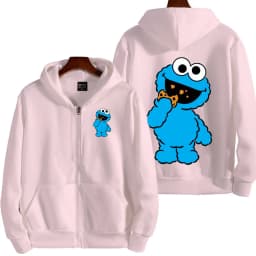 Cookie Monster Women Zipper Hoodie Cartoon Anime Spring Autumn Men Sweatshirt 2026 New Fashion Couple Jackets Coats