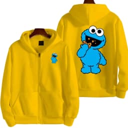 Cookie Monster Women Zipper Hoodie Cartoon Anime Spring Autumn Men Sweatshirt 2026 New Fashion Couple Jackets Coats