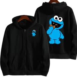 Cookie Monster Women Zipper Hoodie Cartoon Anime Spring Autumn Men Sweatshirt 2026 New Fashion Couple Jackets Coats