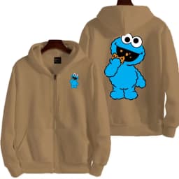 Cookie Monster Women Zipper Hoodie Cartoon Anime Spring Autumn Men Sweatshirt 2026 New Fashion Couple Jackets Coats