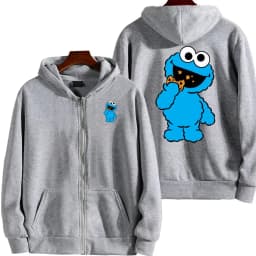 Cookie Monster Women Zipper Hoodie Cartoon Anime Spring Autumn Men Sweatshirt 2026 New Fashion Couple Jackets Coats