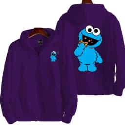Cookie Monster Women Zipper Hoodie Cartoon Anime Spring Autumn Men Sweatshirt 2026 New Fashion Couple Jackets Coats