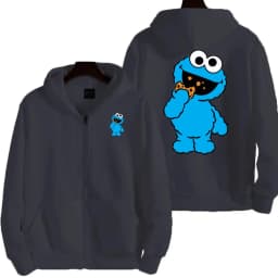 Cookie Monster Women Zipper Hoodie Cartoon Anime Spring Autumn Men Sweatshirt 2026 New Fashion Couple Jackets Coats