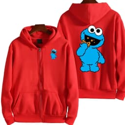 Cookie Monster Women Zipper Hoodie Cartoon Anime Spring Autumn Men Sweatshirt 2026 New Fashion Couple Jackets Coats