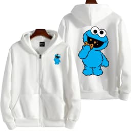 Cookie Monster Women Zipper Hoodie Cartoon Anime Spring Autumn Men Sweatshirt 2026 New Fashion Couple Jackets Coats