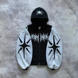 Y2K Streetwear Zip Up Hoodie Harajuku Patchwork Goth Vintage Hip Hop Oversized Hoodie Men Women Sweatshirt Fashion Casual Tops
