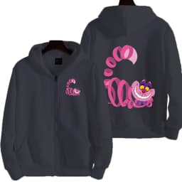 Cheshire Cat Cartoon Anime Women Zipper Hoodie Spring Autumn Alice In Wonderland Fashion Men Sweatshirt Couple Jackets Coats