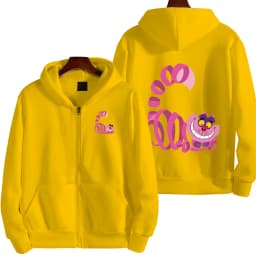 Cheshire Cat Cartoon Anime Women Zipper Hoodie Spring Autumn Alice In Wonderland Fashion Men Sweatshirt Couple Jackets Coats