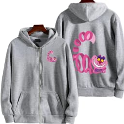 Cheshire Cat Cartoon Anime Women Zipper Hoodie Spring Autumn Alice In Wonderland Fashion Men Sweatshirt Couple Jackets Coats