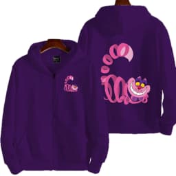 Cheshire Cat Cartoon Anime Women Zipper Hoodie Spring Autumn Alice In Wonderland Fashion Men Sweatshirt Couple Jackets Coats