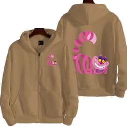 Cheshire Cat Cartoon Anime Women Zipper Hoodie Spring Autumn Alice In Wonderland Fashion Men Sweatshirt Couple Jackets Coats