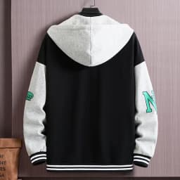 Fashionable Spring and autumn hoodie men's loose plus size splicing casual cardigan sport coat 150kg 10xl 9xl tracksuit men