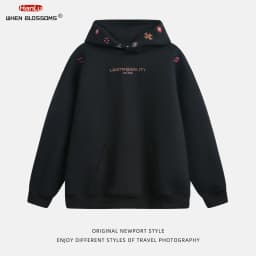 Vintage Heavyweight Embroidered Hoodie Men's 2025 Fall Streetwear Oversized American High Street Pullover Sweatshirt
