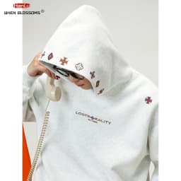 Vintage Heavyweight Embroidered Hoodie Men's 2025 Fall Streetwear Oversized American High Street Pullover Sweatshirt