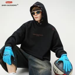 Vintage Heavyweight Embroidered Hoodie Men's 2025 Fall Streetwear Oversized American High Street Pullover Sweatshirt