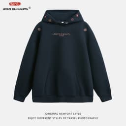 Vintage Heavyweight Embroidered Hoodie Men's 2025 Fall Streetwear Oversized American High Street Pullover Sweatshirt