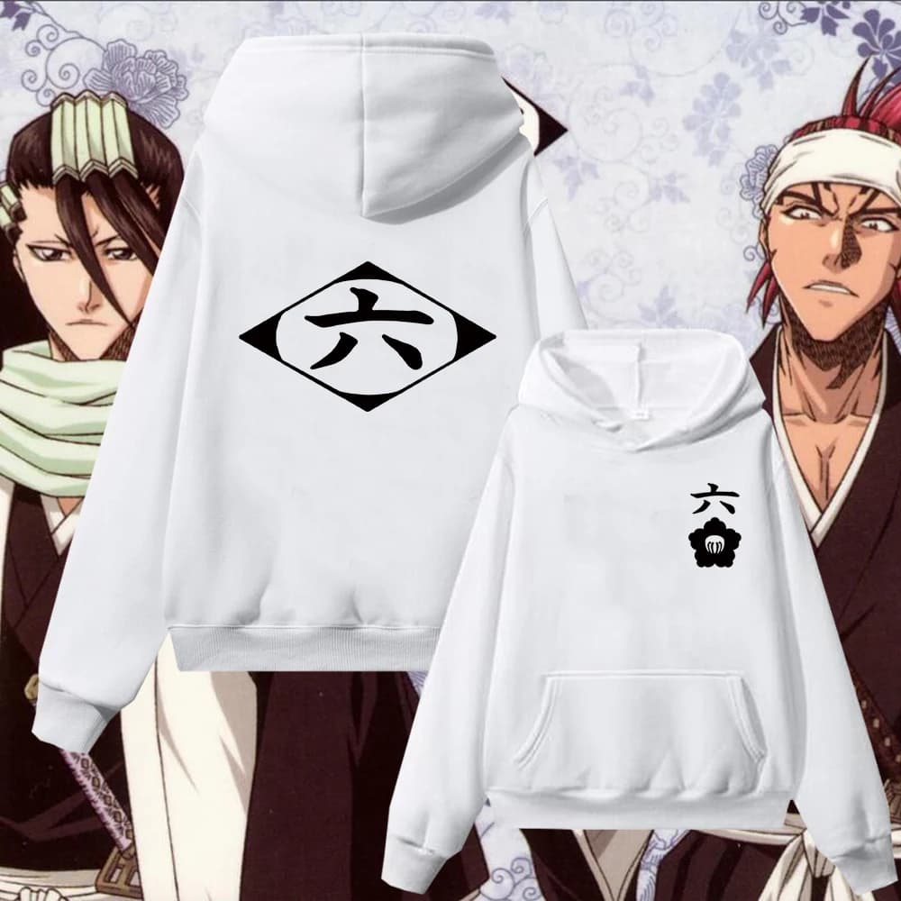 Anime Bleach Kuchiki Byakuya Abarai Renji Hoodies sweatshirt Cosplay Gotei 6 Streetwear Man Woman oversized hoodies