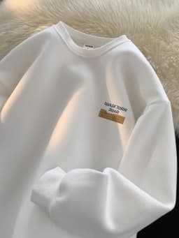 American Retro Fleece Lined Long Sleeve Letter Print Sweatshirt Unisex Autumn Winter Casual Fashion Versatile Men's Women's Top