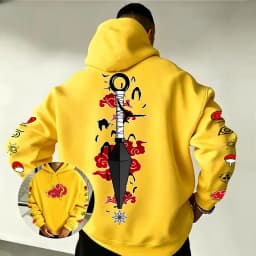 Naruto Akatsuki Kunai Hoodie 2026 New Japanese Anime Fashion Y2K Casual Sportswear Men's Couple Style Hooded Sweatshirt