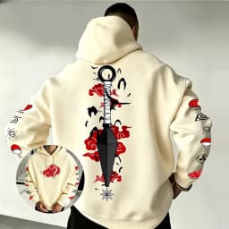Naruto Akatsuki Kunai Hoodie 2026 New Japanese Anime Fashion Y2K Casual Sportswear Men's Couple Style Hooded Sweatshirt