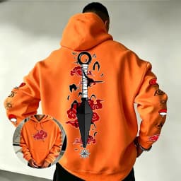 Naruto Akatsuki Kunai Hoodie 2026 New Japanese Anime Fashion Y2K Casual Sportswear Men's Couple Style Hooded Sweatshirt