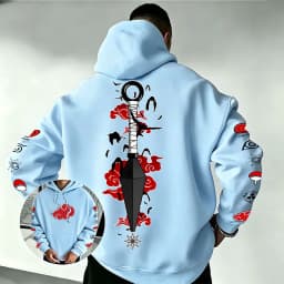Naruto Akatsuki Kunai Hoodie 2026 New Japanese Anime Fashion Y2K Casual Sportswear Men's Couple Style Hooded Sweatshirt