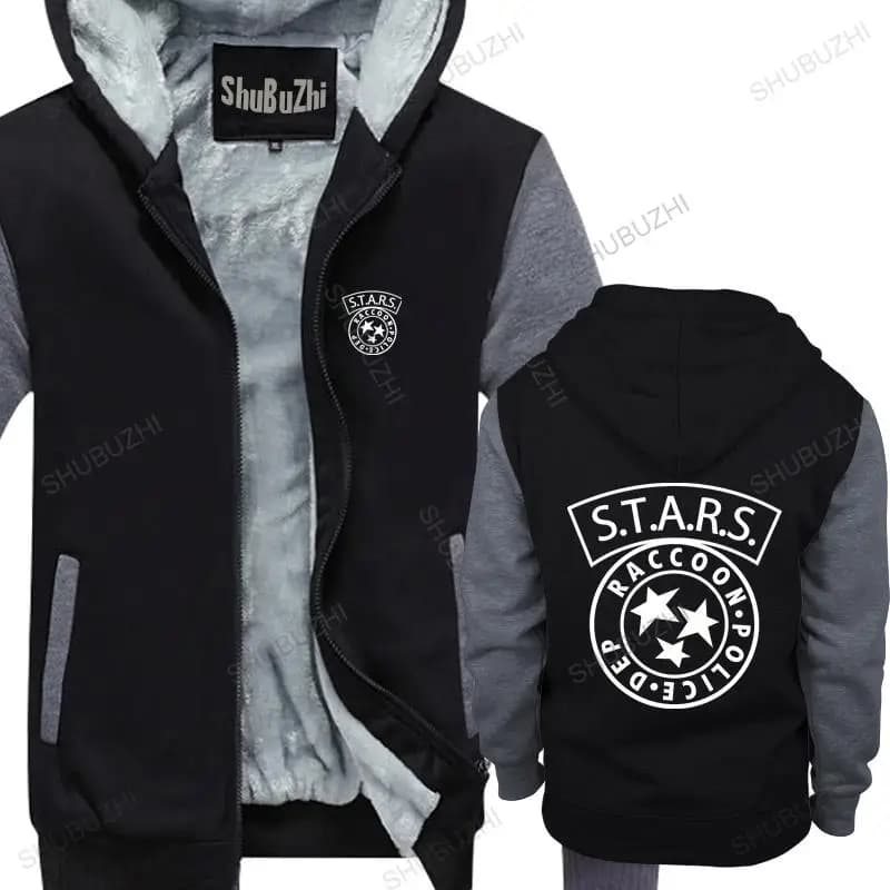 new arrived men hoodies winter S.T.A.R.S. Classic 100% Cotton Residented Evil Zombie cotton fleece jacket for man