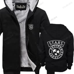 new arrived men hoodies winter S.T.A.R.S. Classic 100% Cotton Residented Evil Zombie cotton fleece jacket for man