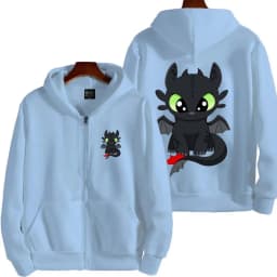 Toothless cartoon animation 2026 new style Harajuku street men's oversized thick zipper women's couple hooded coat
