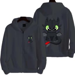 Toothless cartoon animation 2026 new style Harajuku street men's oversized thick zipper women's couple hooded coat