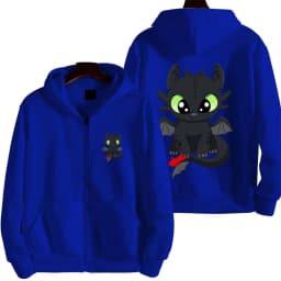 Toothless cartoon animation 2026 new style Harajuku street men's oversized thick zipper women's couple hooded coat