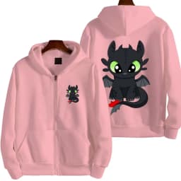 Toothless cartoon animation 2026 new style Harajuku street men's oversized thick zipper women's couple hooded coat