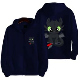 Toothless cartoon animation 2026 new style Harajuku street men's oversized thick zipper women's couple hooded coat