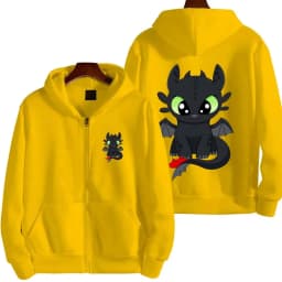 Toothless cartoon animation 2026 new style Harajuku street men's oversized thick zipper women's couple hooded coat