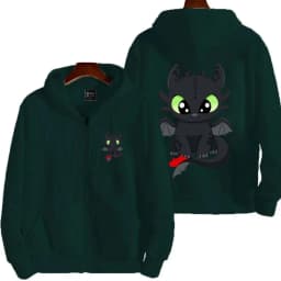 Toothless cartoon animation 2026 new style Harajuku street men's oversized thick zipper women's couple hooded coat