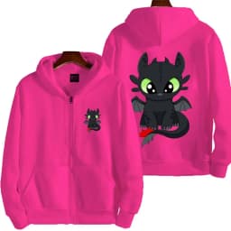 Toothless cartoon animation 2026 new style Harajuku street men's oversized thick zipper women's couple hooded coat