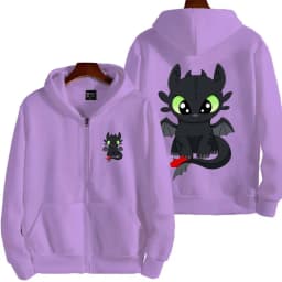 Toothless cartoon animation 2026 new style Harajuku street men's oversized thick zipper women's couple hooded coat