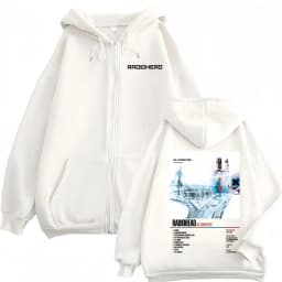 Radiohead Music Album Poster Graphic Zipper Hoodie Men's Women's Fashion Rock Zip Up Pullovers High Quality Fleece Sweatshirts