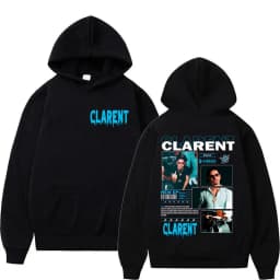 Rappeur CLARENT Tour 2025 Album Hoody Men's Clothing Vintage Oversized Sweatshirts Hip Hop Gothic Long Sleeve Hoodies Streetwear