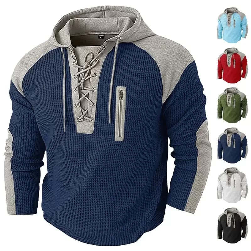 Autumn and Spring New Fashion Trend American Vintage Hooded Sports Sweatshirt Men's Casual Loose Plus Size High Quality Top