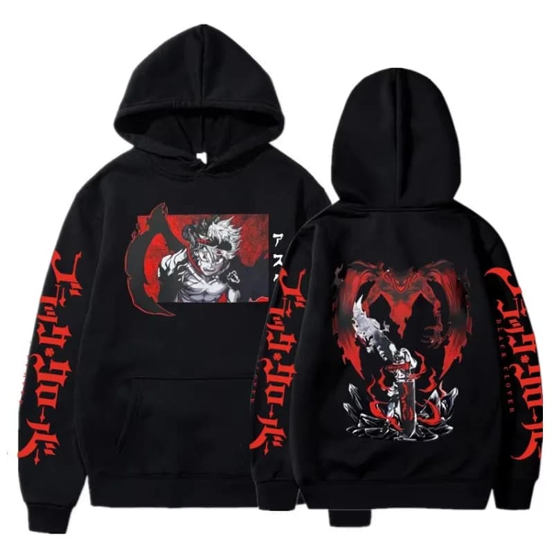 Black Clover Anime Clothes Asta Printed Men Women Hoodies Plus Size Sweatshirt Comfortable Sweatshirt Harajuku Uisex Streetwear
