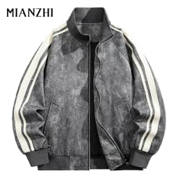 American Style Casual Sports Set for Men Cotton Long Sleeve Jacket And Pants Autumn Spring Stand Collar Sweatshirt Outfit
