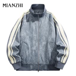 American Style Casual Sports Set for Men Cotton Long Sleeve Jacket And Pants Autumn Spring Stand Collar Sweatshirt Outfit